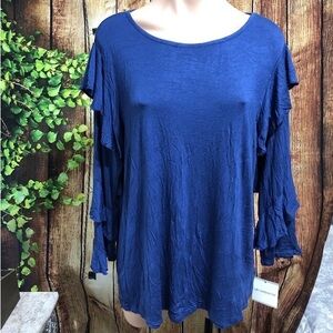 NWT! Liz Claiborne Ruffle Sleeve Blouse Size X-Large